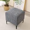 1/2PCS Jacquard Square Ottoman Cover Stretch Footrest Slipcovers Square Footstool Covers Removable House Pouf Stool Covers