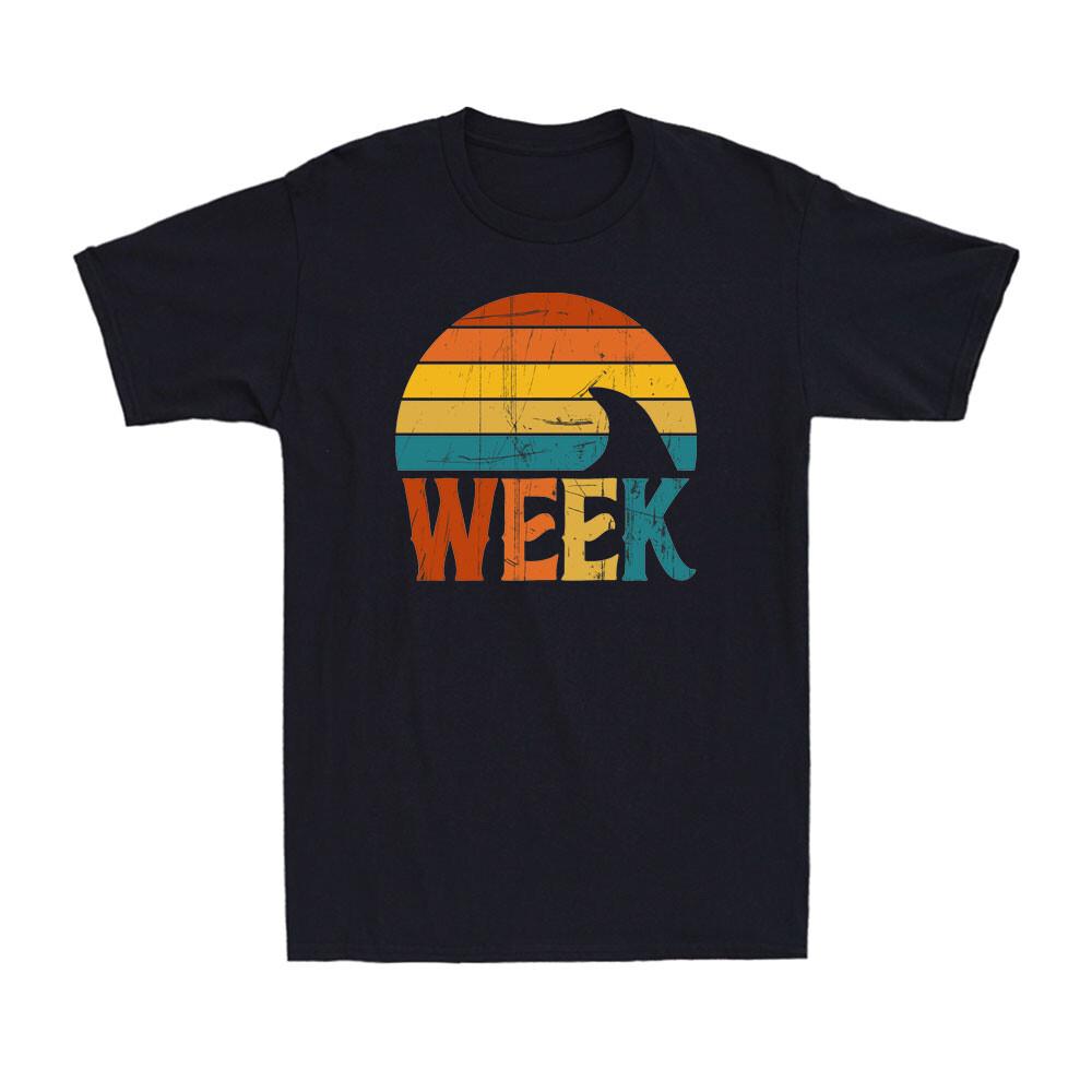 Week Cool Shark Fin 70s 80s Sharks Ocean Animal Lover Vintage Men s T-Shirt S