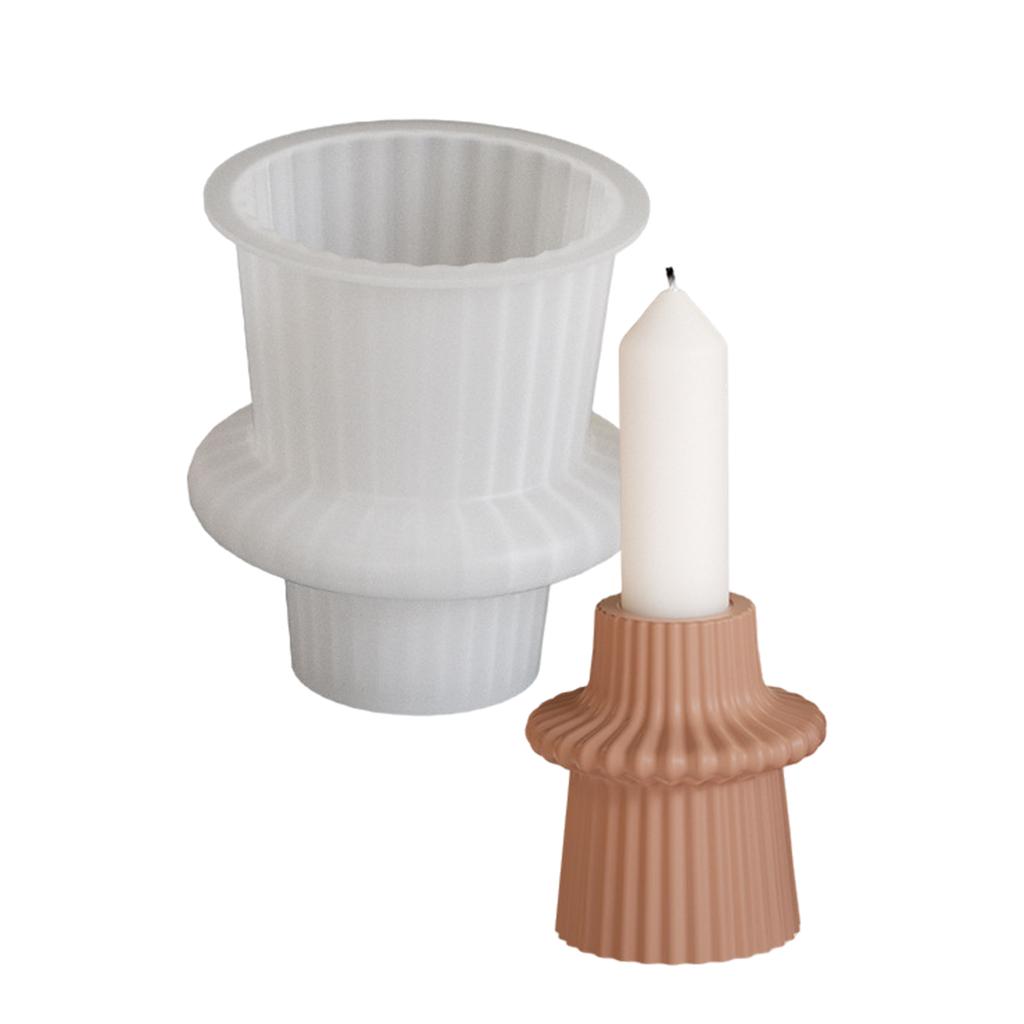 Creative Candle Holders Silicone Molds Premium Silicone Mold For Personalized Striped Candle Holder Ornament Creation