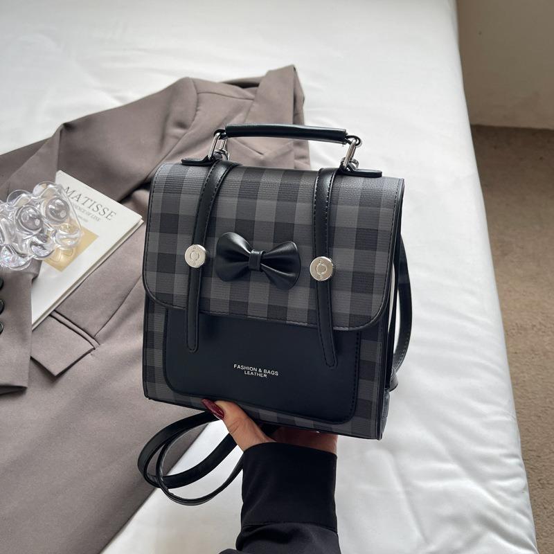 Women's Bag New Bow Niche Design Simple Versatile Commuter Fashion Texture Backpack
