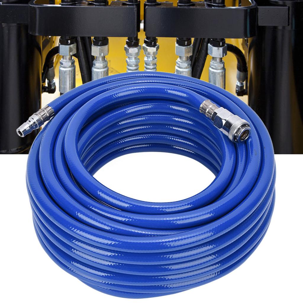 15M Blue Flexible Pneumatic PVC Hose with Quick Connector for Air Compressor