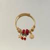 Fresh Strawberry Cherry Adjustable Bracelets With Rhinestone Accents For Women