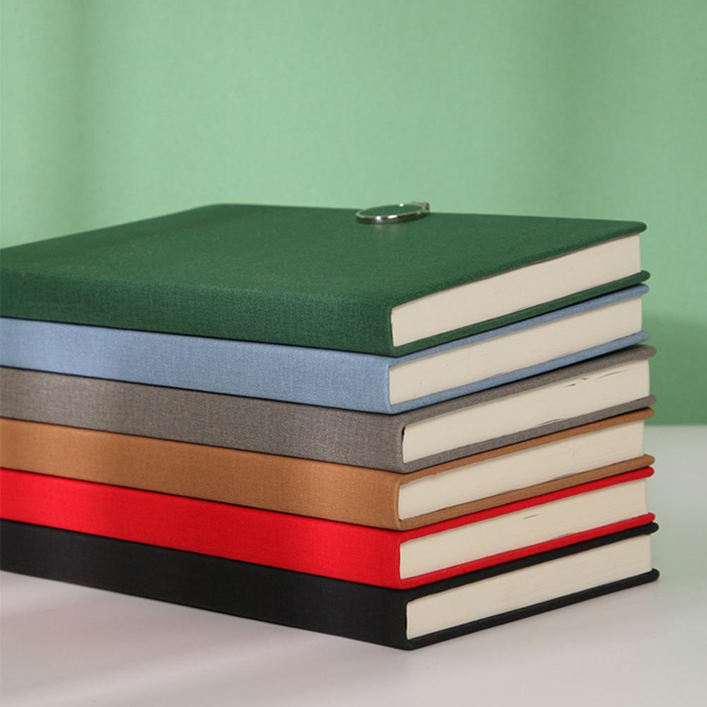 (Logo engrave) A5 simple notebook with buckle design, thickened student diary, business meeting minutes, 132 inner pages, notepad