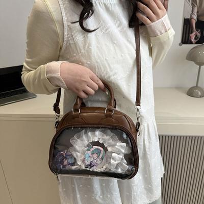 Basit Tasarım Şeffaf Üstten Saplı Çantalar İşe Gidiş Geliş İçin Moda El Çantaları Büyük Kapasiteli Kadın Postacı Omuz Çantası