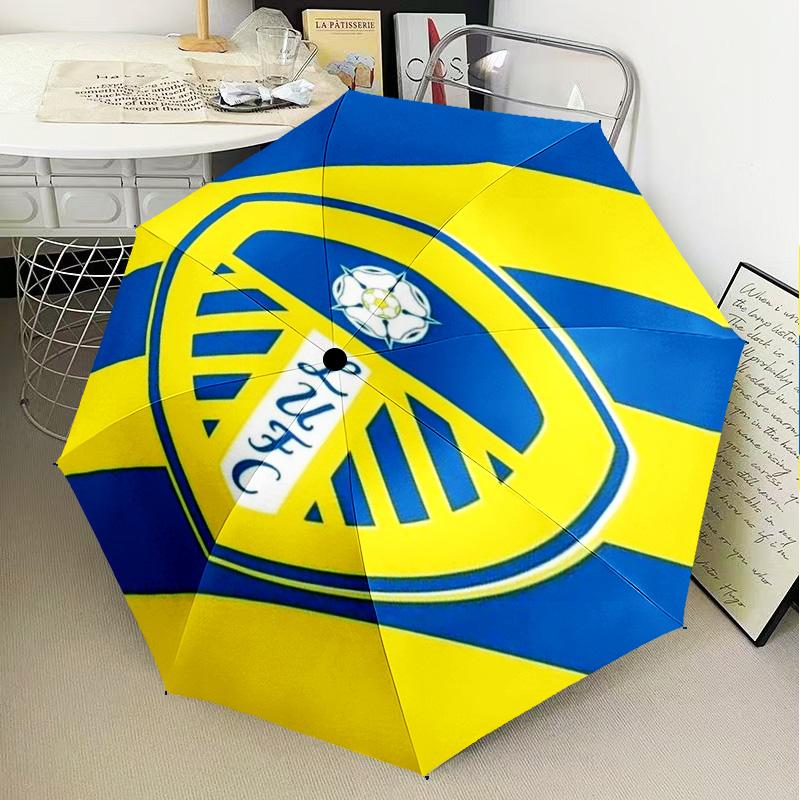 1PZ Ombrello Pieghevole con Stampa Stemma di Leeds, Ombrello Automatico a 8 Stecche per Viaggio, Campeggio, Regali Ventaglio, Regali di Natale