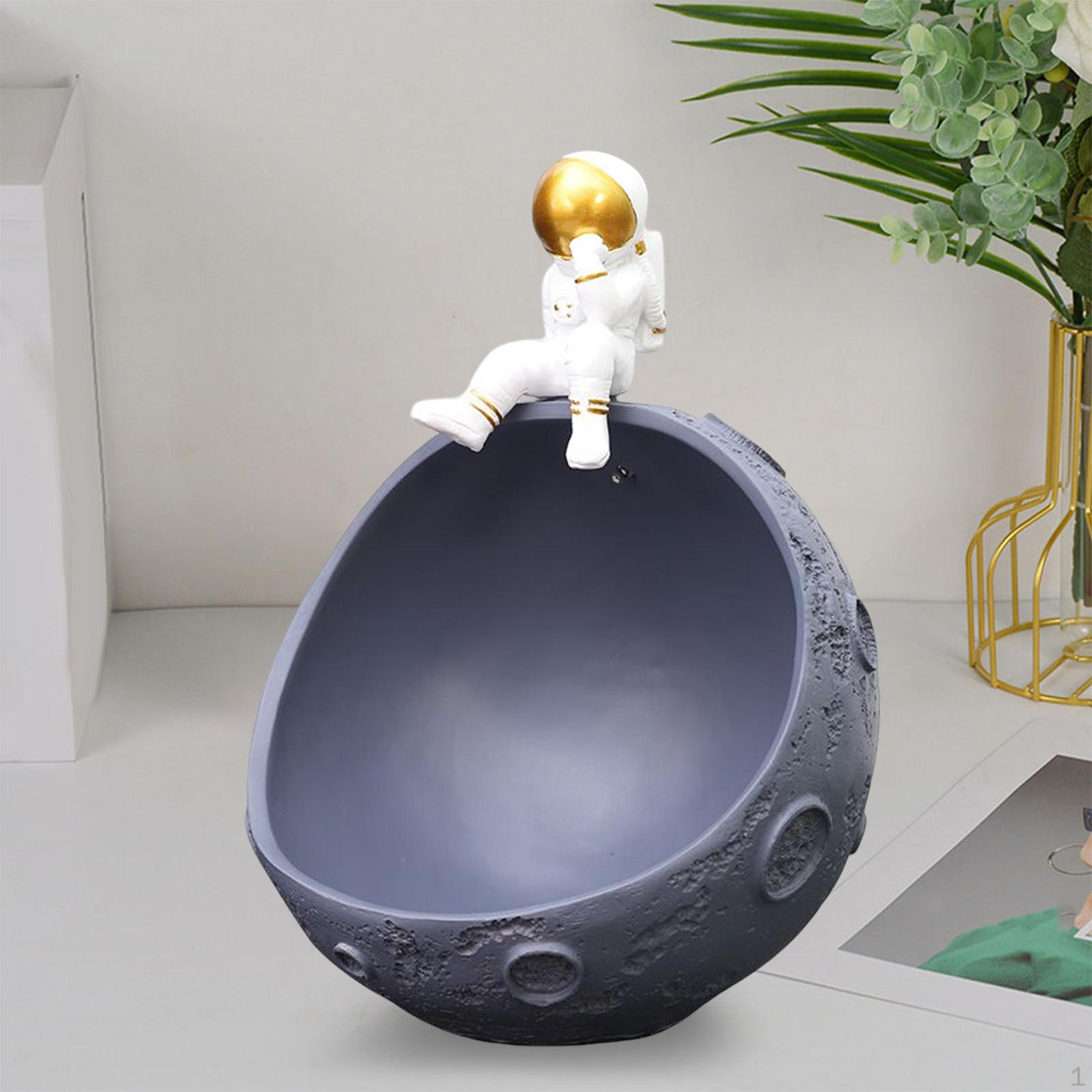 

Astronaut Figurine Storage Box, Decoration Modern Candy Bowl, Resin Statue Holder, Durable for серый