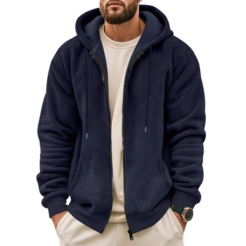 Men S Winter Fleece Zip Up Hooded Casual Sweatshirt Jacket