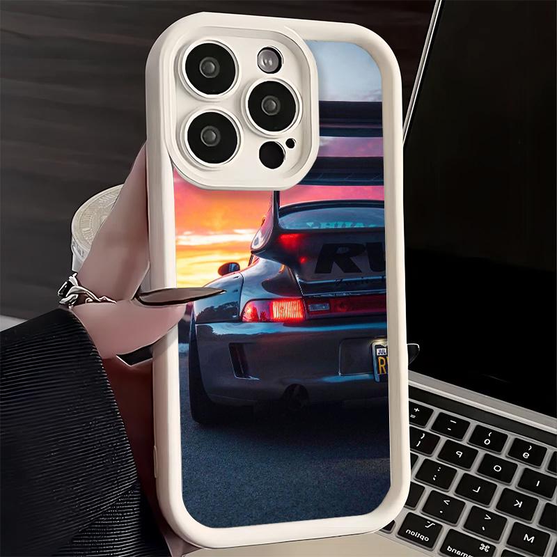 Phone Case for iPhone 17 Air 16E 15 16 Pro Max Sports Car RWB Cool Cover 14 Plus 13 12 Mini Soft Shell Silicone Fundas