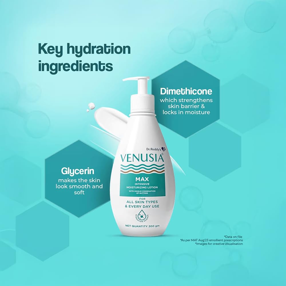 Dr. Reddy’s Venusia Max Intensive Moisturizing Lotion 500g Paraben Free Hydrating Body Cream