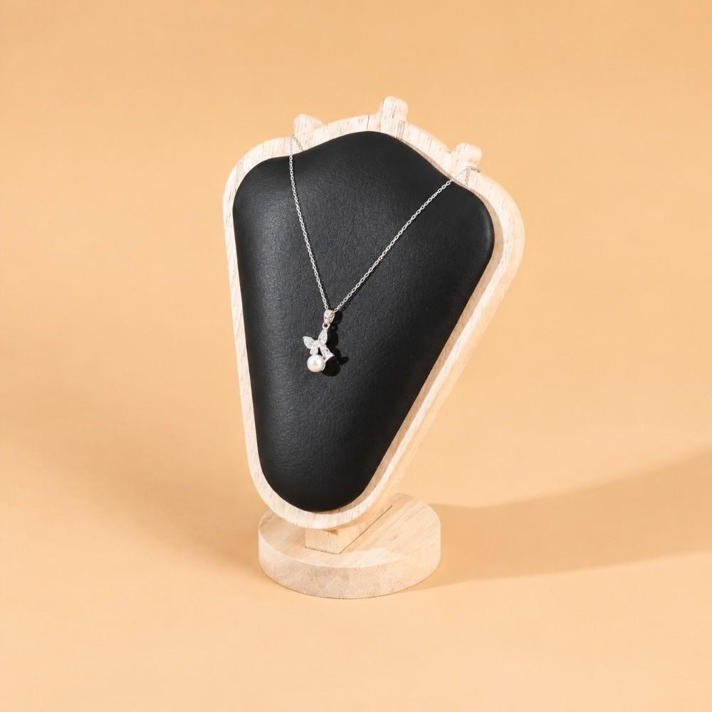 Wooden Jewelry Display Frame Velvet/PU Jewelry Organizer Necklace Holder Packaging Display