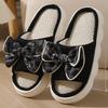Fashion Linen Women Slippers 2025 Summer Home Slippers Comfortable Thick Sole Platform Ladies Fashion Bowknot Indoor Slipper Wholesale