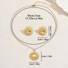 Ladies Flower Necklace Set, Personalized Metal Sunflower Design Pendant Chain Earrings Jewelry Women