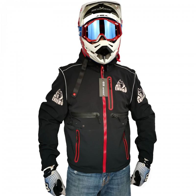 Conjunto de Chaleco y Chaqueta Softshell para Motociclista Hombre Resistente al Viento Impermeable Equipo de Touring Todoterreno Invierno
