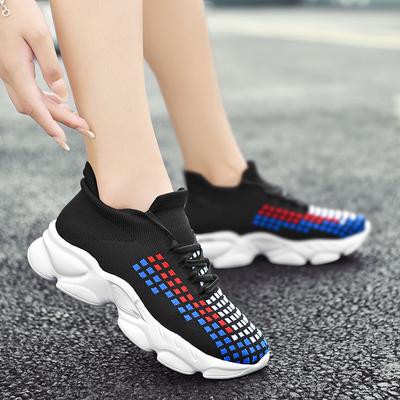 2025 Spring New Breathable Fly-woven Women's Shoes Versatile Sports Shoes Female Students Running Shoes Fly-woven Shoes