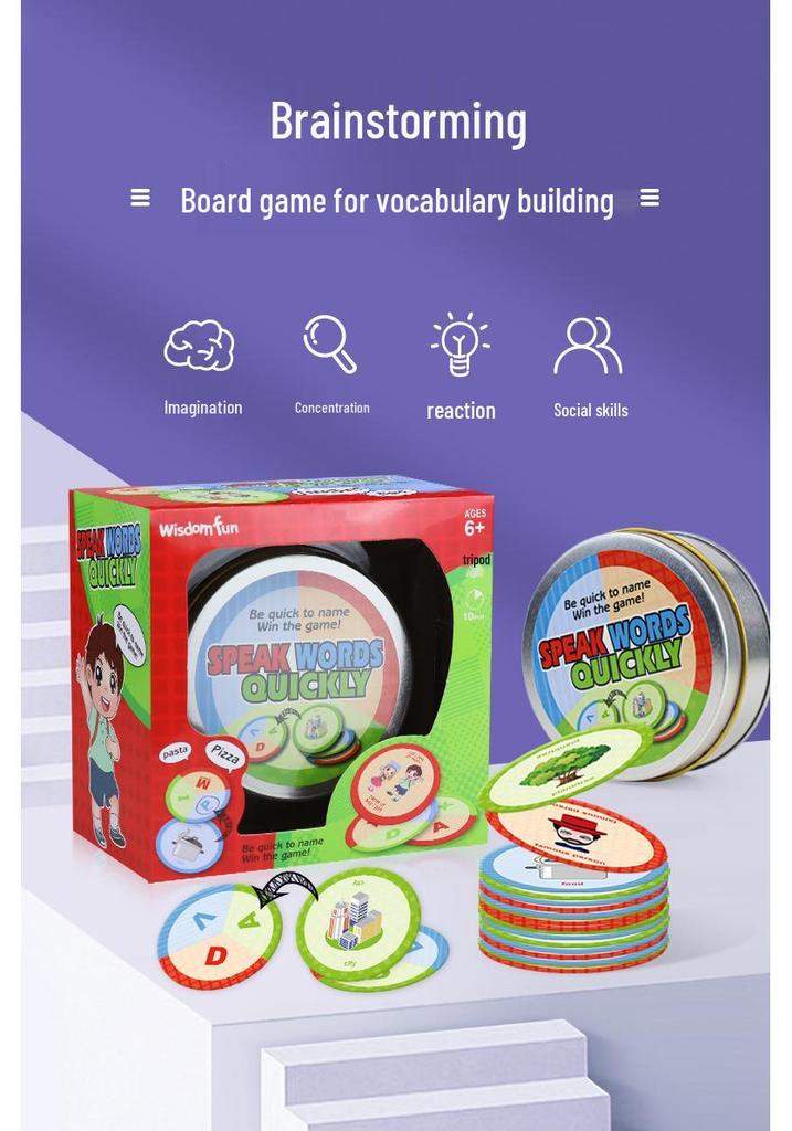 Speedy Words Match Puzzle: Family & Children's Board Game for Parent-Child Interaction