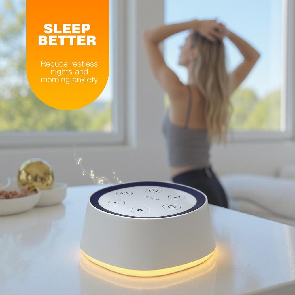 White Noise Machine with 24 Soothing Sounds Night Light Timer Rechargeable Sleep Aid for Babies Kids and Adults
