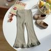 Stretch Cotton Vintage Bell-Bottom Pants All-Matching Base Children's Clothing