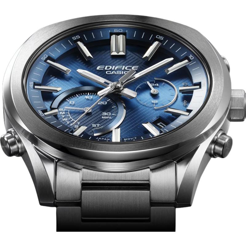 

CASIO EQB-1300 Series 100 meters waterproof, smart connection, ideal for fashionable and trendy racing sports, solar Quartz, Steel Strap, EQB-1300D-2A синій