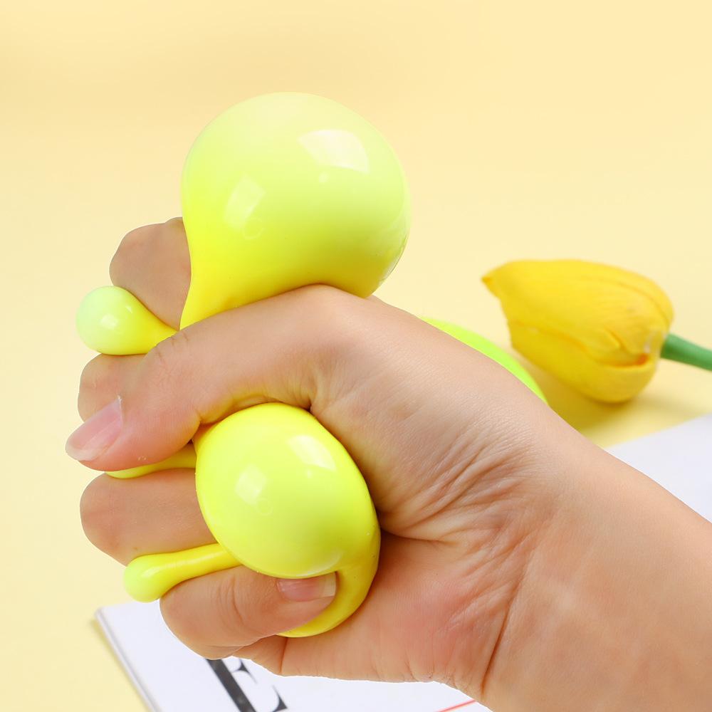 Ręcznie robiona chrupiąca cytrynowa piłeczka antystresowa do ściskania, Zmieniająca kolor mango gniotek sensoryczny do zabawy, Zabawka sensoryczna ASMR do łagodzenia stresu