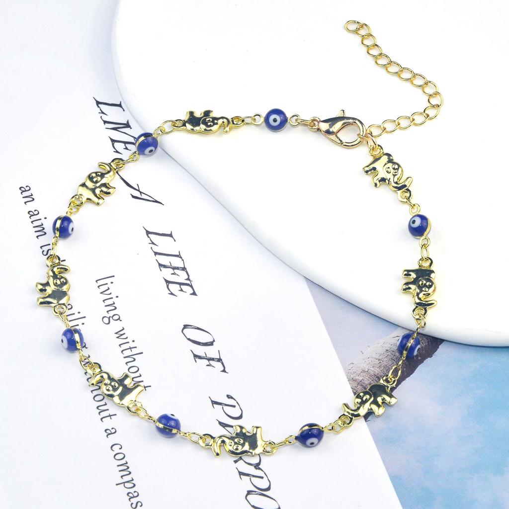 Neue Online-Fußkette mit Elefantenaugen-Motiv für Damen, hochsinniger Nischen-Fußschmuck.
