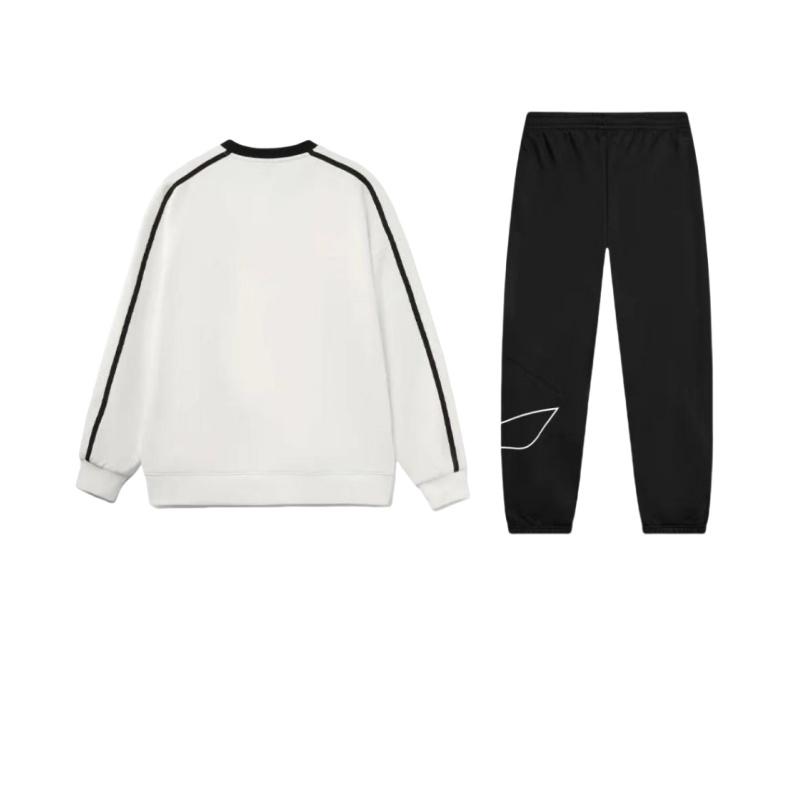 Li Ning Style Américain Coupe Ample Pull Ras du Cou Manches Longues Sweat-shirt et Pantalon Long Polyvalent Ensemble Sport Décontracté AKLTD71-1+-AWDTC49-1