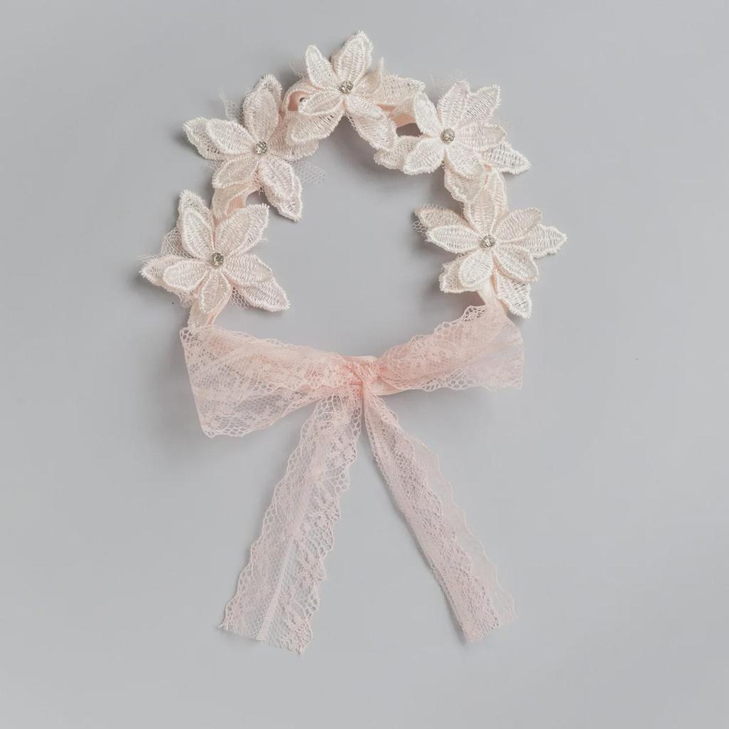 Bandeau Bébé en Dentelle Style Coréen - Design Cinq Pétales pour Nourrissons et Tout-Petits, Parfait pour les Photos et les Occasions Spéciales