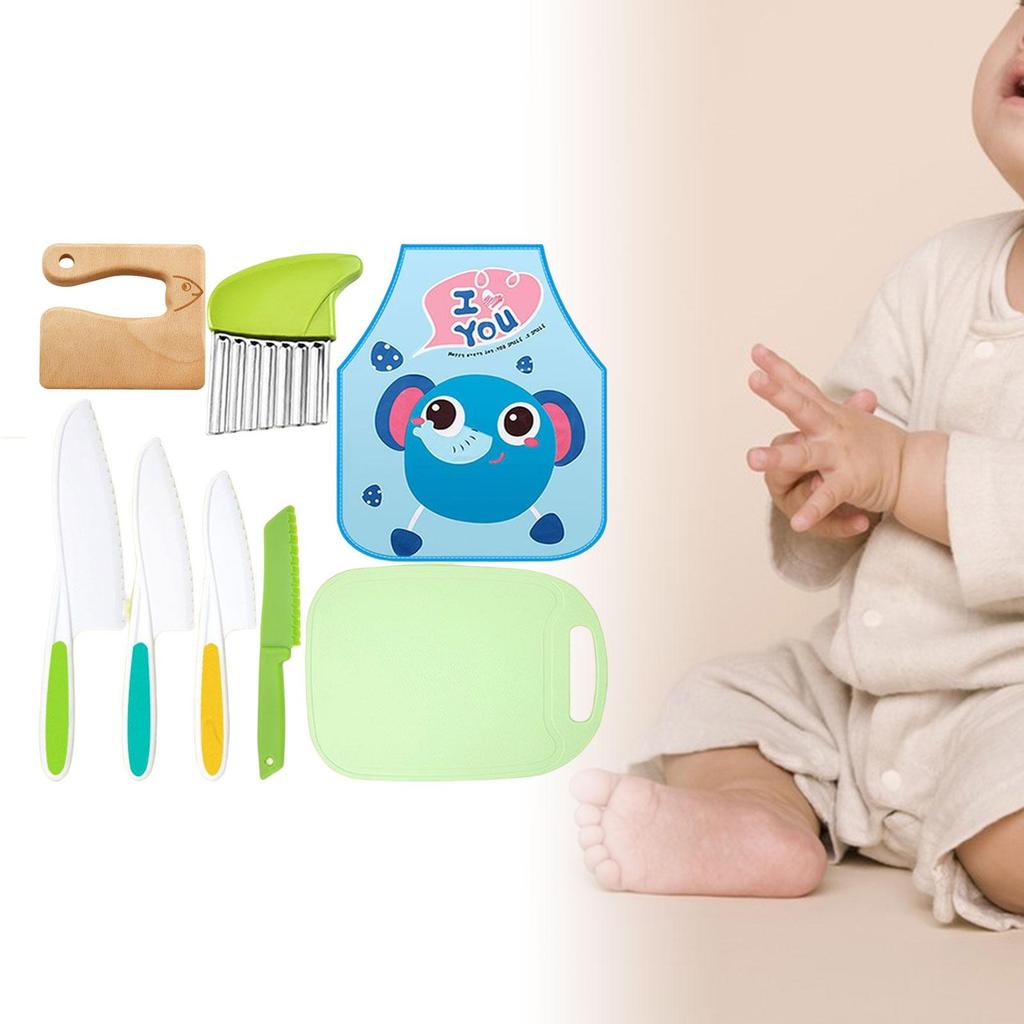 Kitchen Accessories Playset Cutting Board Apron for Children Gifts Toddler Style