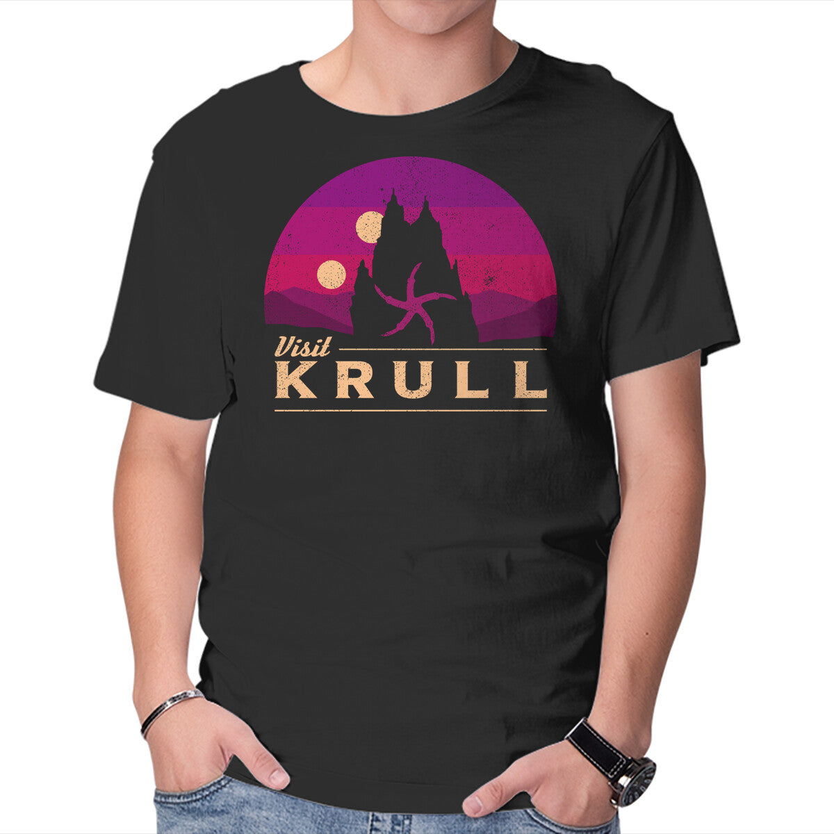 Unisex Crew Neck T-Shirt Visit Krull Graphic Short Sleeve Casual Tee XS