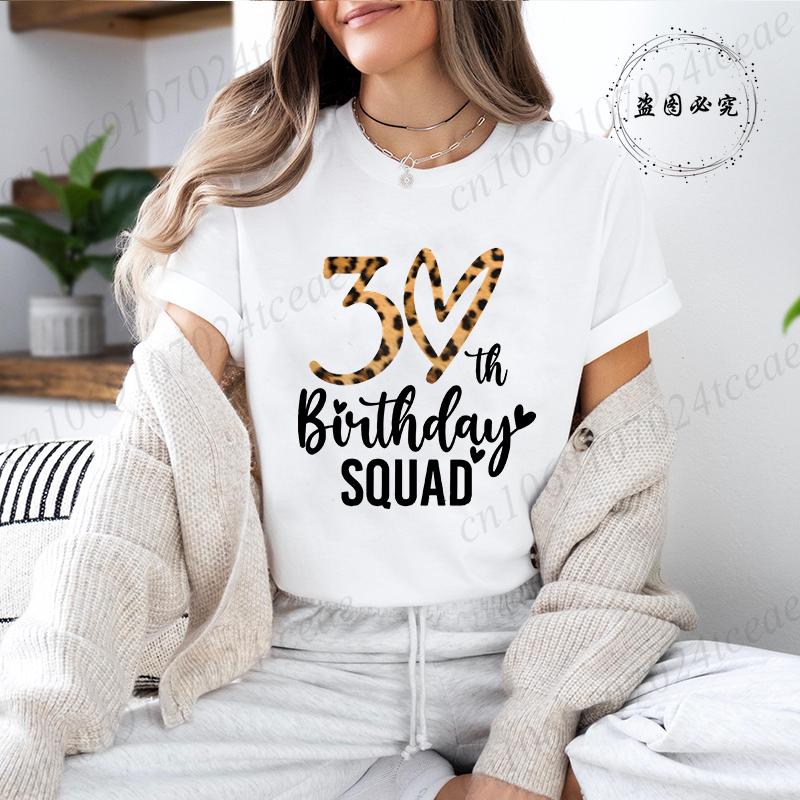 Retro Its My 30th Birthday Leopard Design Graphic TShirt for Unisex Crew Neck TShirts Birthday Party Aesthetic Tee Top Clothes