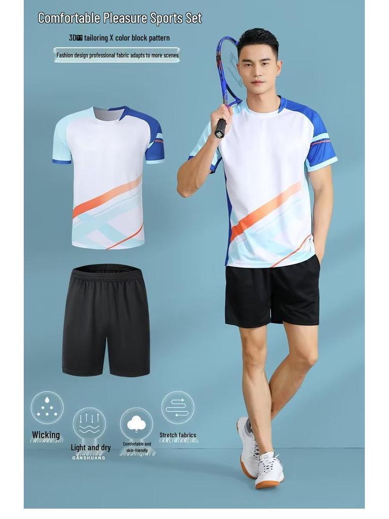 Unisex Schnelltrocknendes Badminton- & Tennis-Sommer-Trikotset