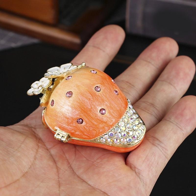 Sturdy Alloy Strawberry Design Jewelry Organizers Portable for Travel Home Use