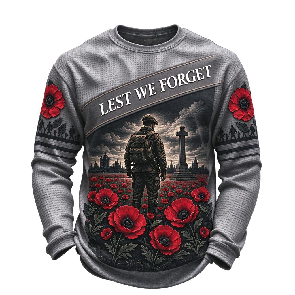 Men's Knit Crewneck Long Sleeve Shirt for Casual or Everyday Wear