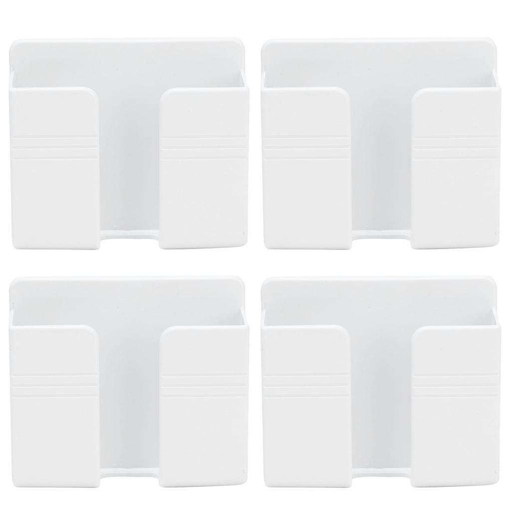 4 stk Veggmontert Oppbevaringshylle Punchfri Vegg Fjernkontroll Mobiltelefon Ladebase