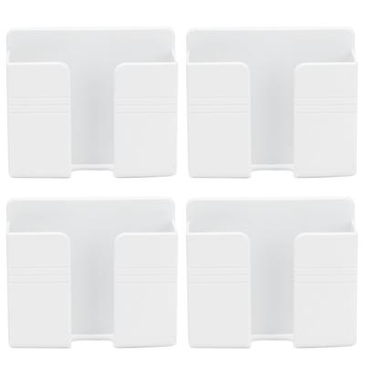 4 Stück Wandmontiertes Aufbewahrungsregal Stanzfrei Wand Fernbedienung Handy Ladebasis