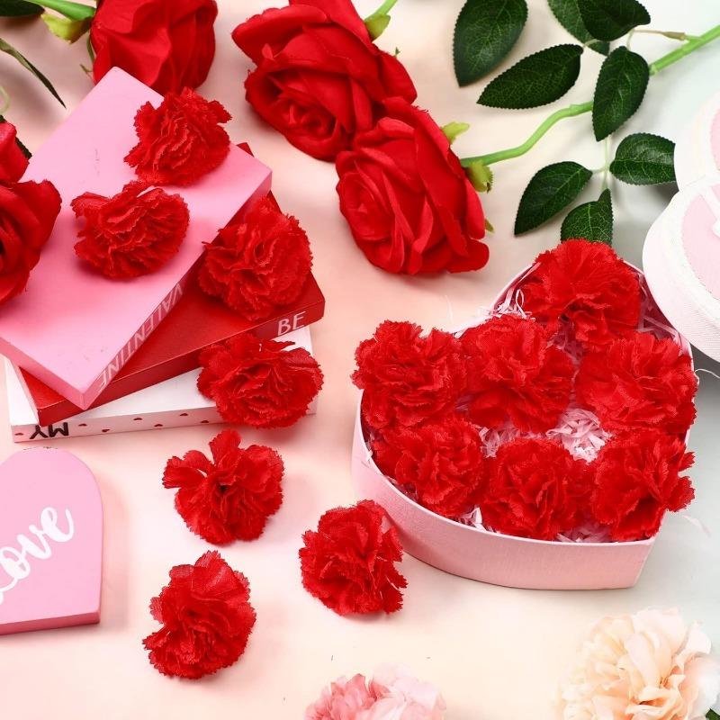 10/20Pcs Rose Artificial Flower Head Christmas Fake Flower Table Home Room Decor DIY Wreath Wedding Decoration Navidad Accessory