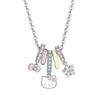 Kitten Pendant Necklace with Diamonds - Cute & Stylish Cartoon Cat Design