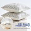 Black and Beige Patchwork Pillow Covers 18x18 Inch Striped Linen Decorative Modern Accent Cushion Cover for Sofa Couch Bedroom