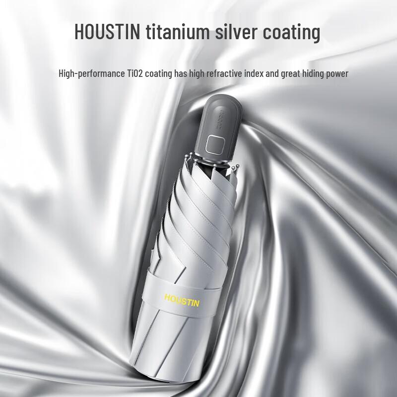 ZUODU Automatic Three-Fold Double-Layer Titanium Silver Sunshade Umbrella
