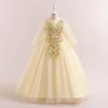 Girls' Sequin Mesh Princess Dress - Long Sleeve Formal Birthday Party Wear for Medium & Large Kids
