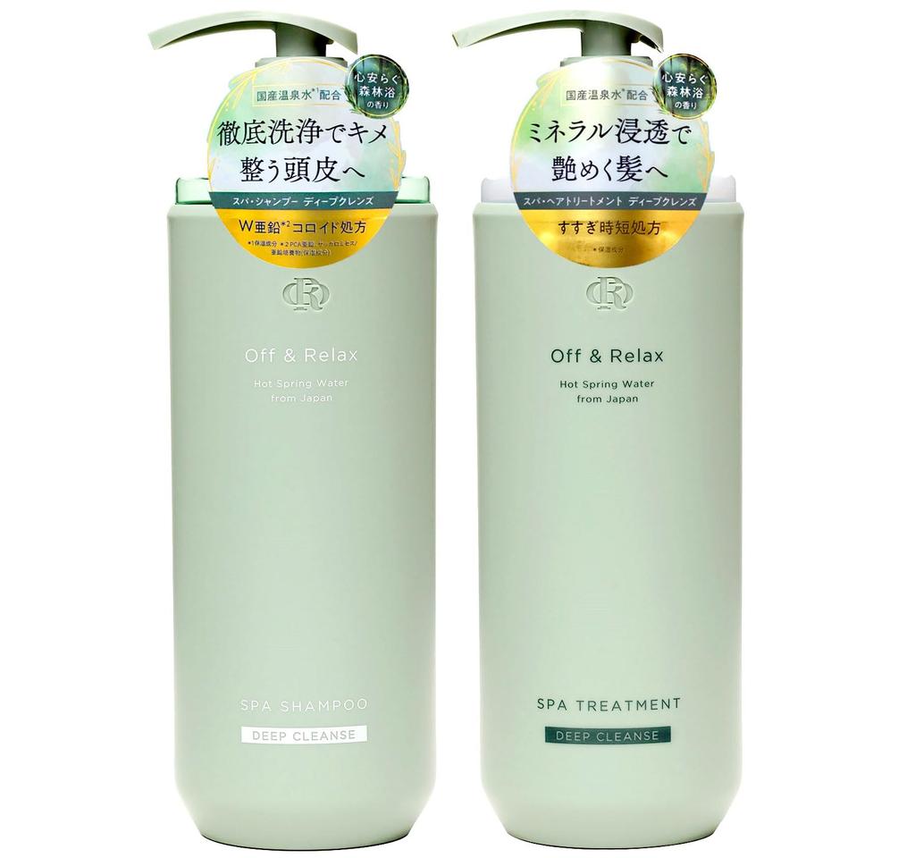 Off Relaks LUB Szampon i Odżywka Spa Głęboko 460ml Kojąca gorąca wiosna botaniczne aminokwasy i pielęgnacja skóry głowy zdrowy & Zestaw, Oczyść, każdy. kąpiel leśna