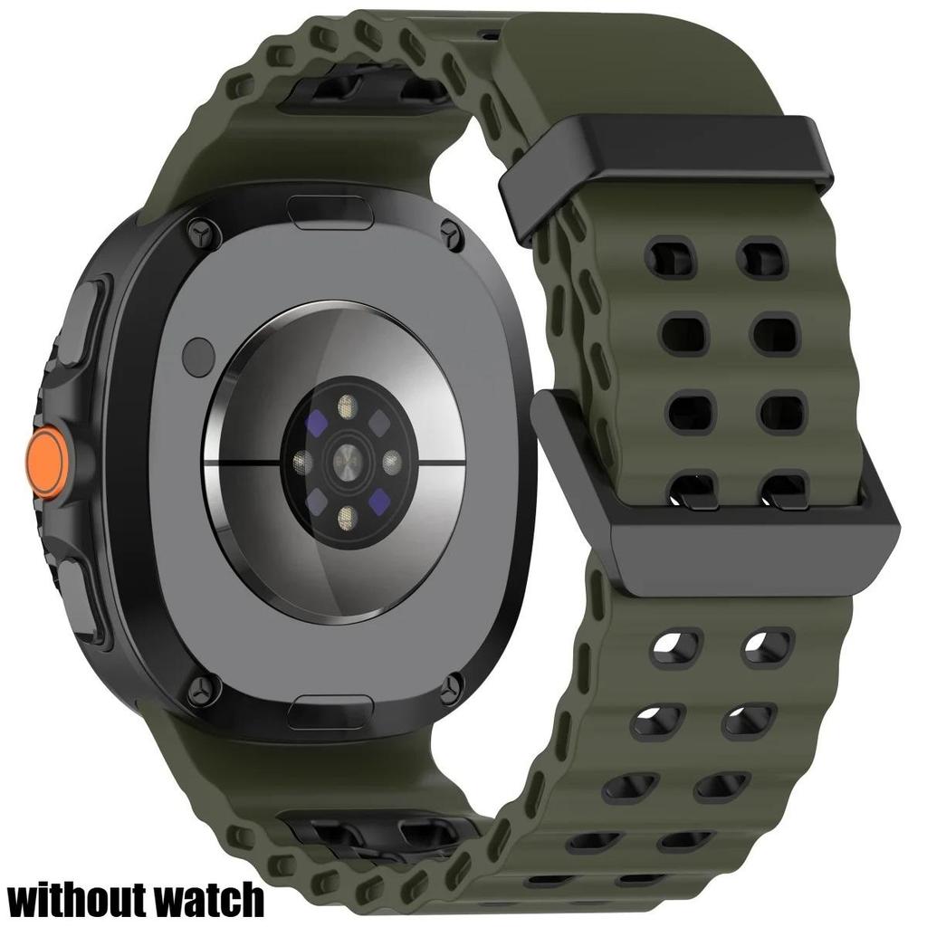 Marine Band for Samsung Galaxy Watch 8/8 Classic Ocean Strap Two-tone Silicone Band for Galaxy Watch 8 40 44mm Sport Bracelet