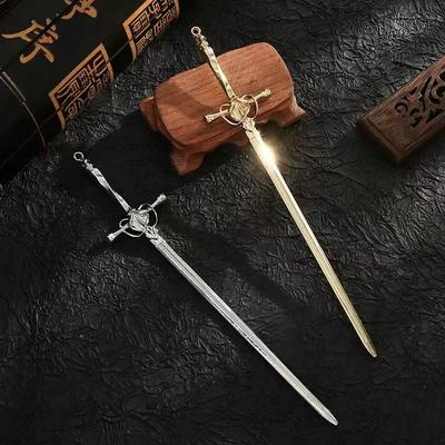 1pc Punk Metal Sword Hair Accessory Chinese Minimalist Hair Stick Diy Hairstyle Design Tool Accessory Women's Hair Clip Hairpin