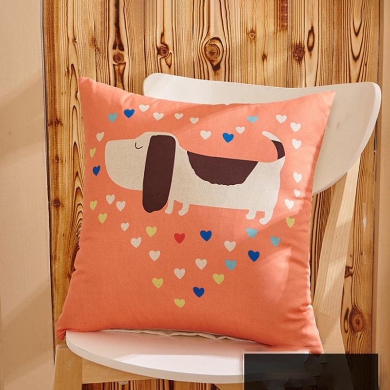 Stylish Square Cartoon Animal Cushion Covers With Lion Cat Deer Prints For Home Decor