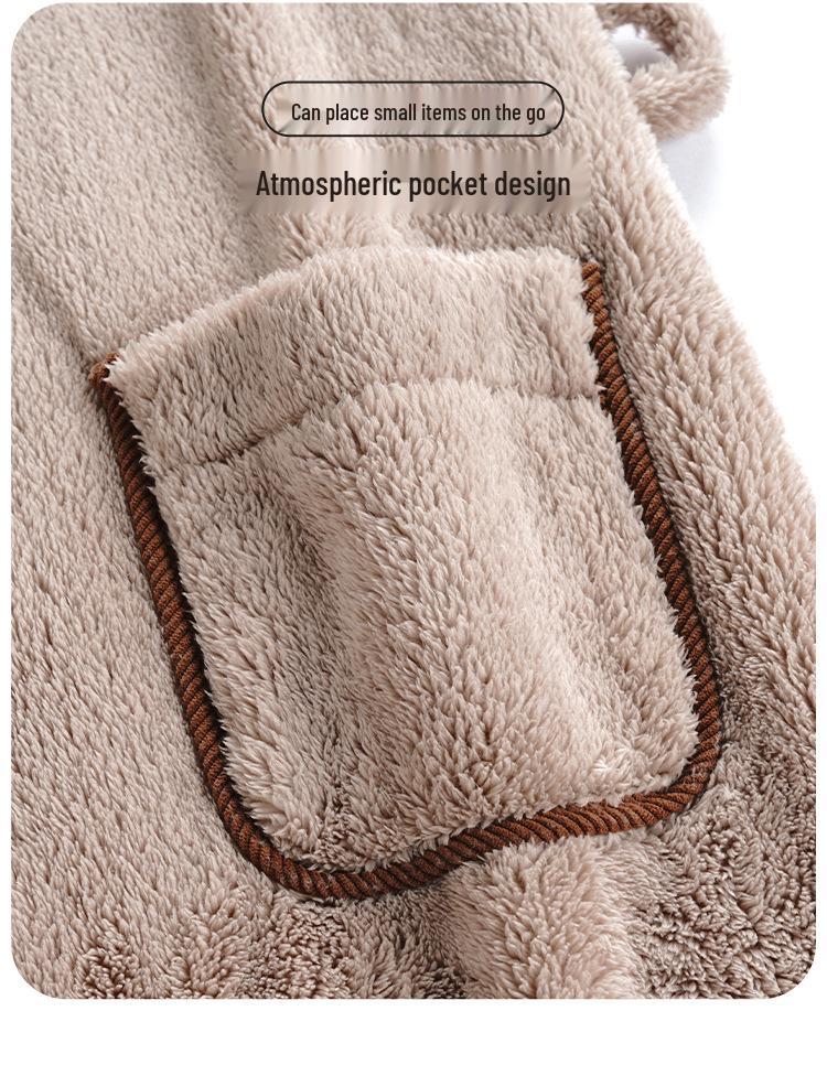 Flannel Couple's Robe: Cozy Coral Fleece Bathrobe for Men and Women - Warm, Thick, and Perfect for Winter