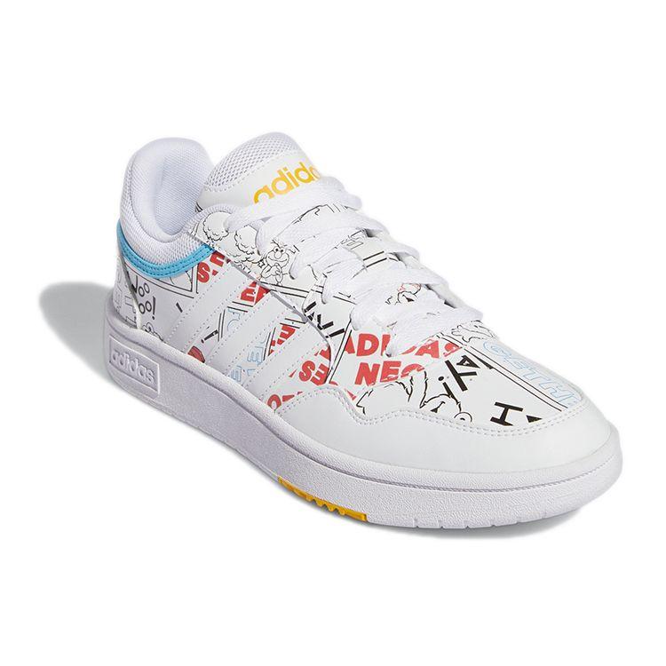 Adidas Neo Hoops 3.0 Comfortable Sesame Street Collaboration Slip Resistant Durable Low Top Skate Shoes Women sneaker White GW6990
