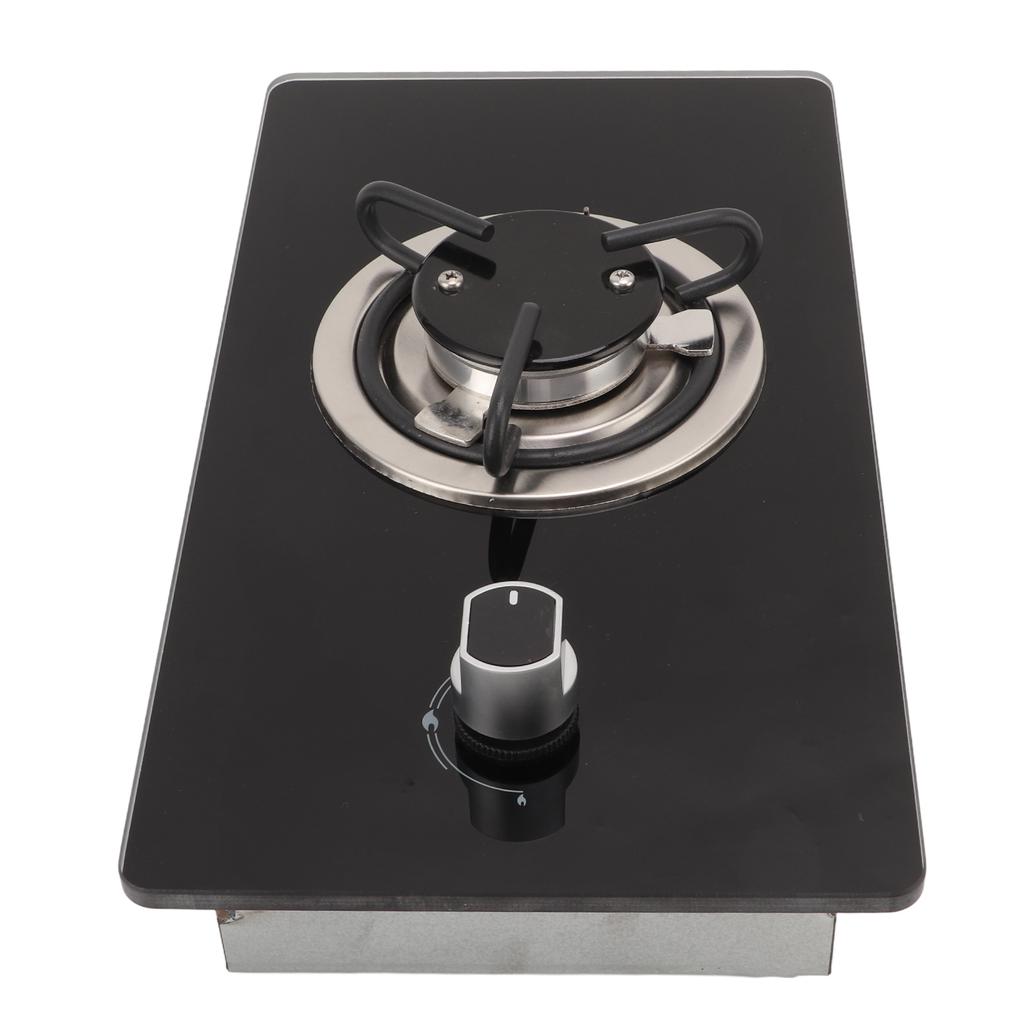 RV Gas Range Stove 1 Burner Cooktop 1.8Kw Power Stepless Adjustable Fire Tempered Glass for Yacht