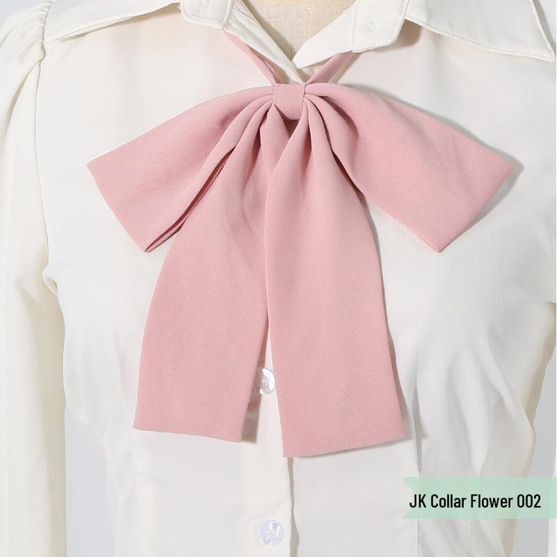 JK School Uniform Sailor Suit Small Long Handle Collar Flower Solid Color Twill Pointed Bow Tie
