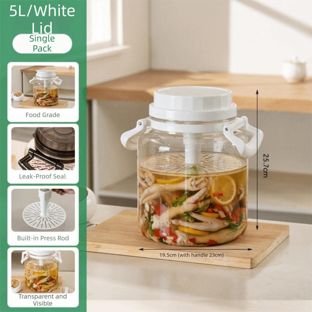 Sealed Pickle Container with Lids Airtight Storage Pitcher Plastic Pickle Jars