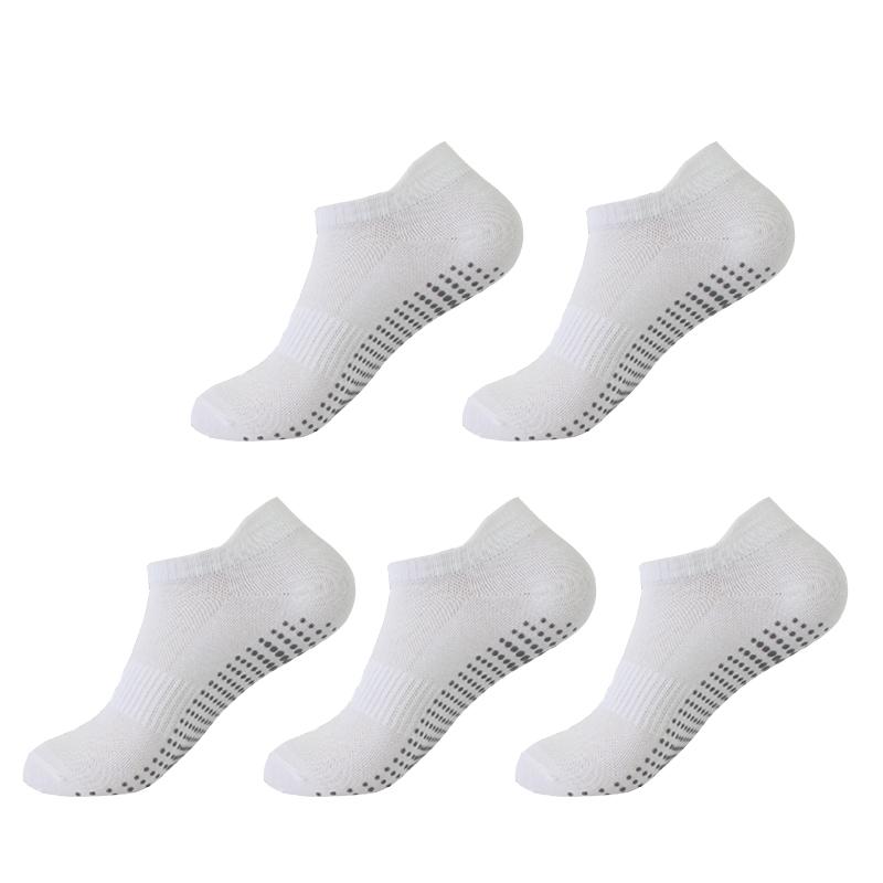 5 Pairs Yoga Socks Women Cotton Solid Color Short Mesh Breathable Professional Non-slip Floor Pilates Dance Sports Gym Socks