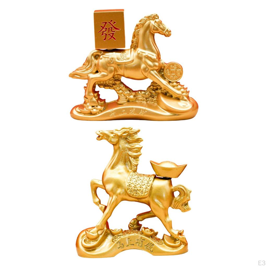 Pferdestatue Jahr des Schreibtischdekoration Feng Shui Tierfigur für Büro Schlafzimmer